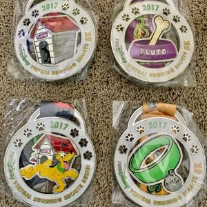 2017 runDisney Virtual running medals, set of 4